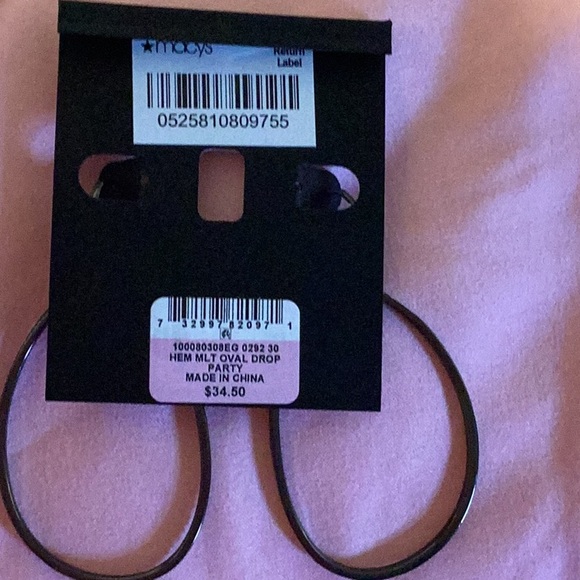 INC multicolored rhinestone earrings - Picture 3 of 4